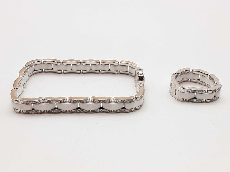 Chanel Ultra Diamonds 18k White Gold White Ceramic 39.4g Ensemble Do0725pwxzde