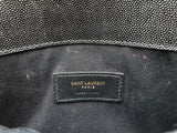 Yves Saint Laurent Uptown Envelope Pouch In Black Graine De Poudre Leather Fw0726orzdu