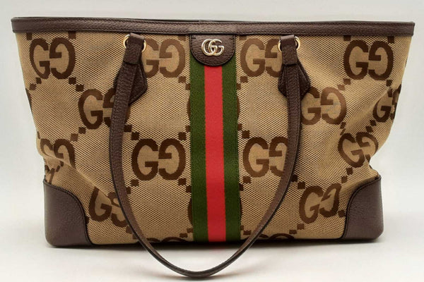 Gucci Gg Monogram Canvas Ophidia Web Tote Bag Eb1124erxsa