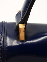 Tory Burch Juliette Mini Top Handle Satchel In Blue Patent Leather Fw0526lxzdu