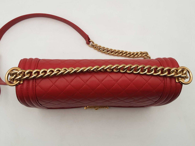 Chanel Large Boy Bag Red Handbag Aa1025ozxzsa