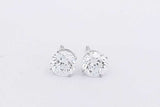 2.0cttw Lab Grown Diamond Stud Screwback Earrings 14k White Gold 1.1g Eb326wcrsa