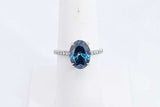 Lab Grown Oval Blue Diamond 2.69ctw Ring In 14k White Gold 3.2g Eb0923orzxsa