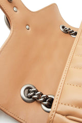 Gucci Marmont Small Shoulder Bag In Beige Matelassè Aria Calfskin  Fw0326exzdu