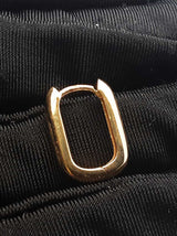18k Yellow Gold Soft Rectangle Hoop Earrings 3.3 Grams Fw0826orxdu