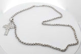 0.52cttw Diamond Cross Pendant Necklace 14k White Gold 35.5g 23.5in Eb1026lrxzsa