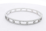 1.88cttw Diamond Hinged Bangle Bracelet 18k White Gold 28.3 Grams Eb0626woxzsa