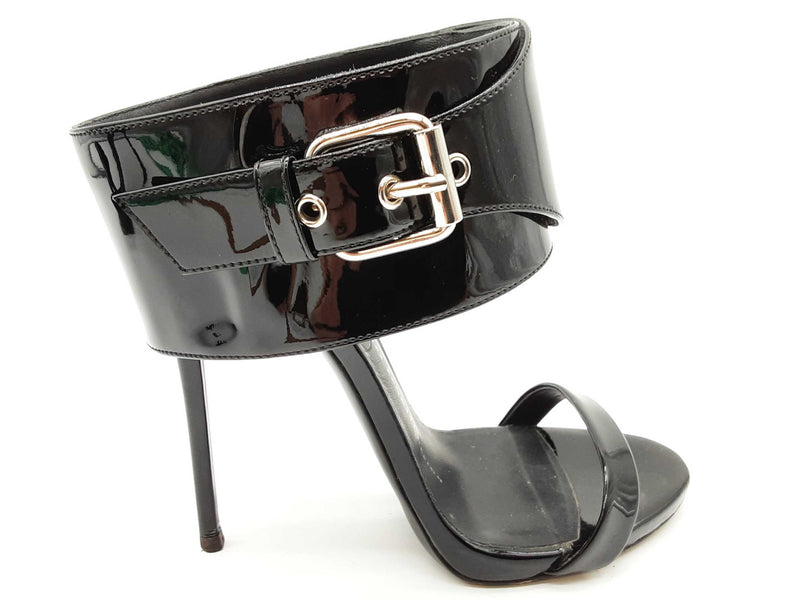 Giuseppe Zanotti Buckle Black Patent Leather Heels Size Eu 36 Do0725lorde