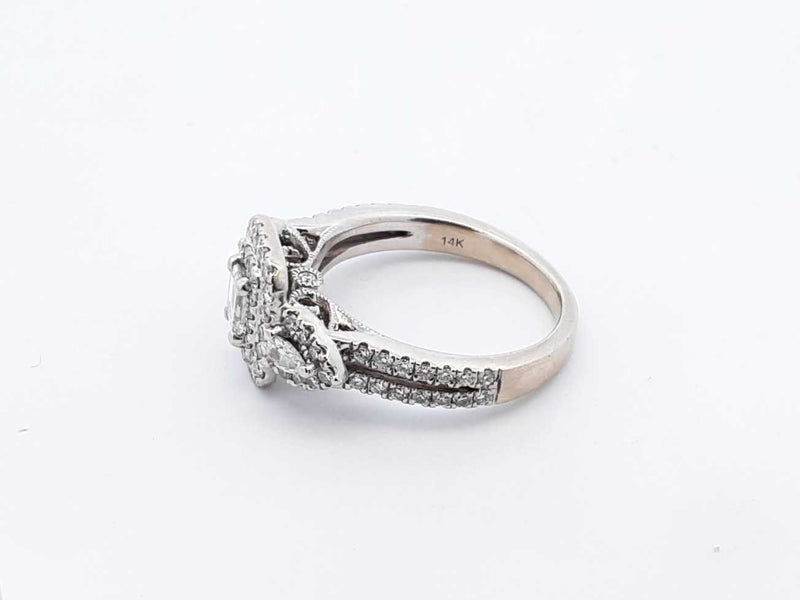 1.38 Cttw Diamond & 14k White Gold Ring 4.8 Grams Size 5.75 Fw1224ixzsa