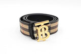 Burberry Check Belt With Gold Tone Tb Buckle Eb1024lxzdu