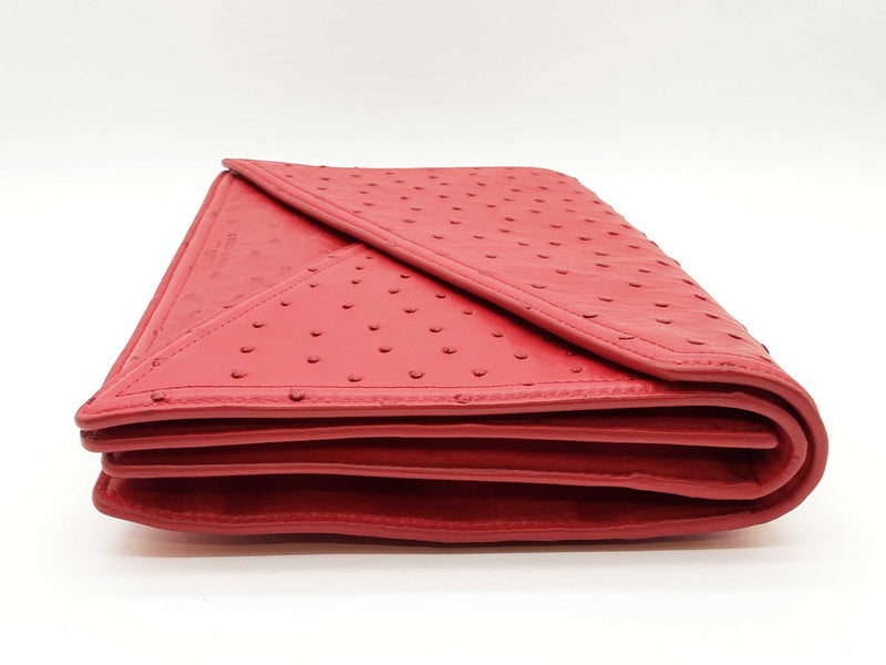 Bottega Veneta Red Ostrich Leather Piano Clutch Sd1025lczxde
