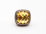 David Yurman Sterling Silver Citrine Diamond Ring Size 7.5 Lherzde 144010012138