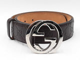 Gucci Guccissima 40mm Dark Brown Leather Belt & Gg Buckle Size 40 Fw0326llrdu