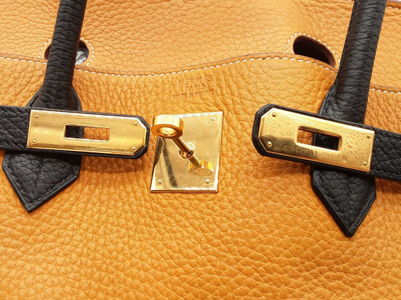 Hermes Birkin 40 Gold Noir Black Clemence Gold Hardware