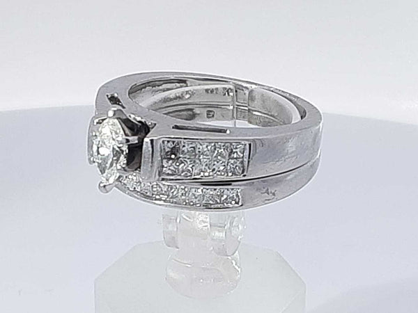 1.80 Cttw Diamond 14k White Gold Engagement Set 8 Grams Size 6.5 Aa1025rrzsa