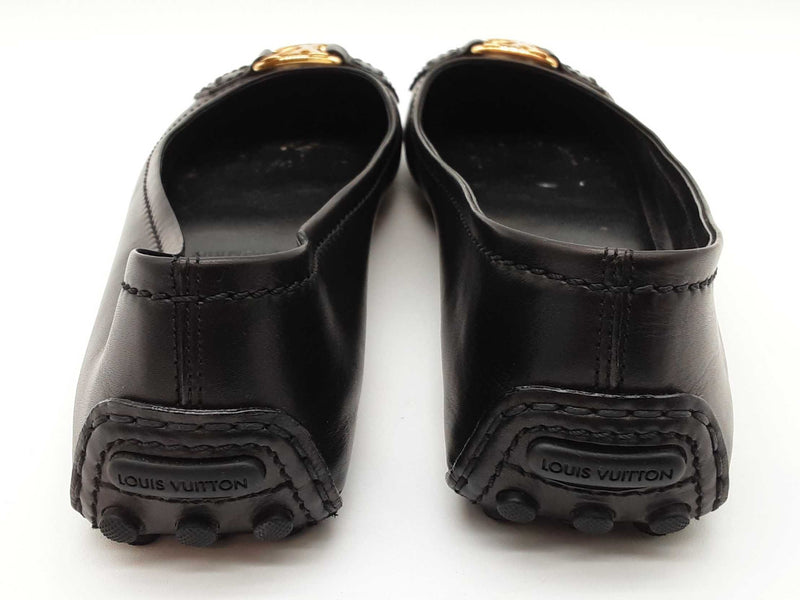 Louis Vuitton Black Leather Flats Size Eu 39 Do0925oxzde