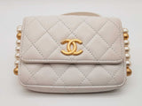 Chanel White Mini Flap Bag With Pearl Strap Sd0326erzde
