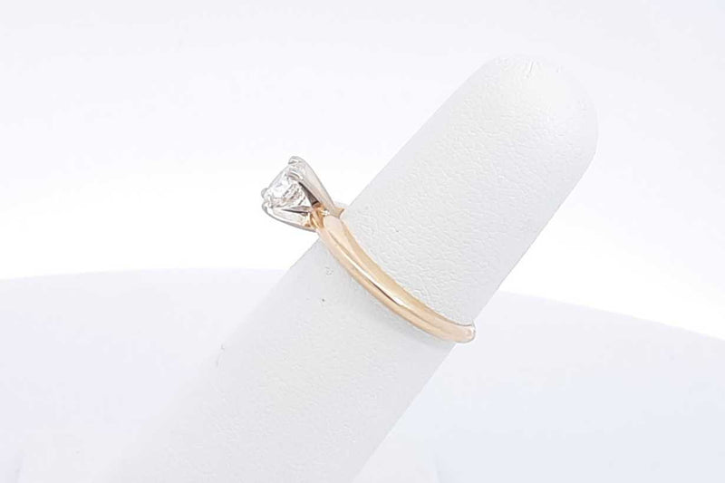 0.65ctw Diamond Solitaire Ring In 14k Yellow Gold 2.7 Grams Size 5 Eb0424irxsa