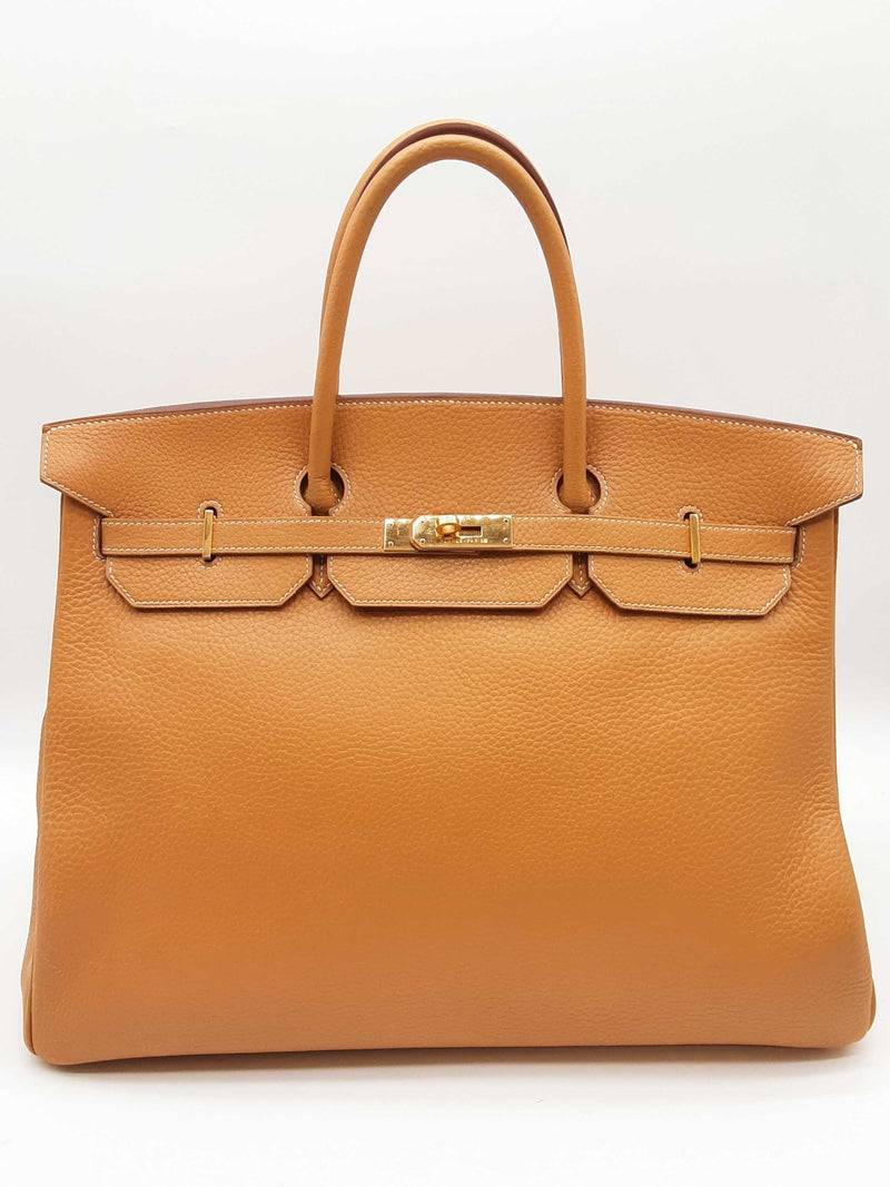 Hermes Birkin 40 Gold Tan Clemence Gold Hardware Handbag Do0424csxzde