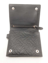 Burberry Monogram Trifold Embossed Black Wallet Sd0825lzxsa