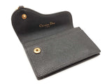 Christian Dior Saddle Bloom Card Holder In Black Grained Leather Fw0726lwrdu