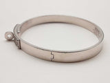 Hermes Kelly 18k White Gold 25.2g Diamond Bangle Bracelet 6.5 In Do0823szxzde