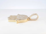2.34 Cttw Diamond Pavé & 10k Yellow Gold Hamsa Pendant 15.8 Grams Fw0426lpxzdu