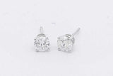 0.9cttw Diamond Stud Screwback Earrings In 14k White Gold 0.8 Grams Eb0926lwxsa