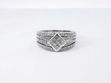 0.27 Cttw Diamond & 14k White Gold Rhombus Ring 5.6 Grams Size 4.5 Fw0925olxdu