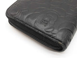 Chanel Black Camilla Cc Embossed Leather Zippy Accordion Wallet Do0726lcrde