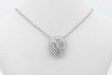0.49cttw Diamond Pendant Necklace 14k White Gold 4.4 Grams 17 Inch Eb0926pxzsa