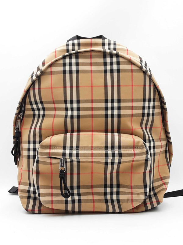 Burberry Check Backpack In Archive Biege Eb1224wxzdu