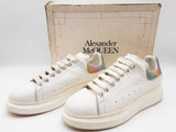 Alexander Mcqueen Oversized White Leather Rainbow Glitter Shoes Eu 41 Do0125crde