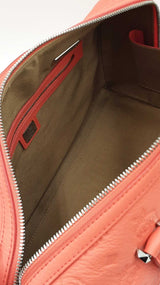 Mcm Ottomar Essential Boston Bag In Embossed Hot Coral Leather Fw0825lexdu