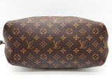 Louis Vuitton Flower Brown Monogram Black Leather Zipped Tote Do0626lixzde