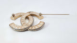 Chanel 2017 Gold-tone & Cubic Zirconia Cc Logo Brooch/pin Fw1025orzdu