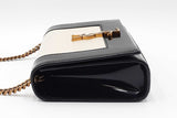 Yves Saint Laurent Small Kate Chain Bag In Alabaster & Black Leather Fw0926ezxdu