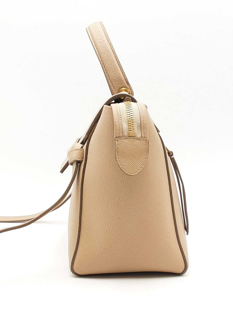 Celine Micro Belt Beige Leather Top Handle Bag Eb1024pxzsa