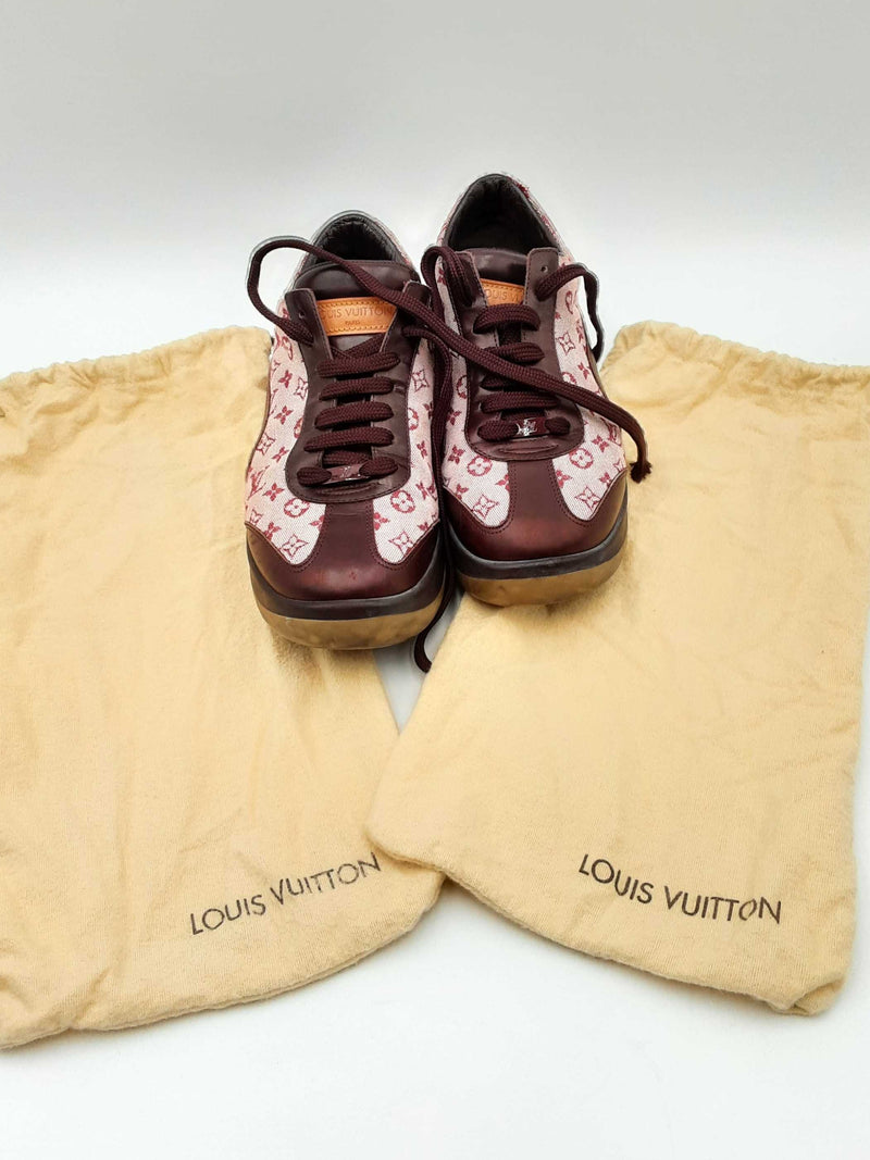 Louis Vuitton Monogram & Leather Sneakers Size 37 Eb1024lxzdu