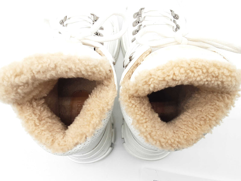 Gucci Flashtek White Fur Lined Sneakers Size It 38.5 Do1224loxde