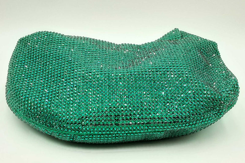 Bottega Veneta Crystal Embellished Green Satin Mini Hotfix Jodie Eb0724exzdu