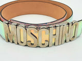 Moschino Iridescent Belt And Silver-tone Logo Buckle Fw0125lxzsa
