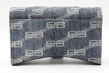 Balenciaga Denim Bb Monogram Hourglass Shoulder Bag Eb1025wrxdu