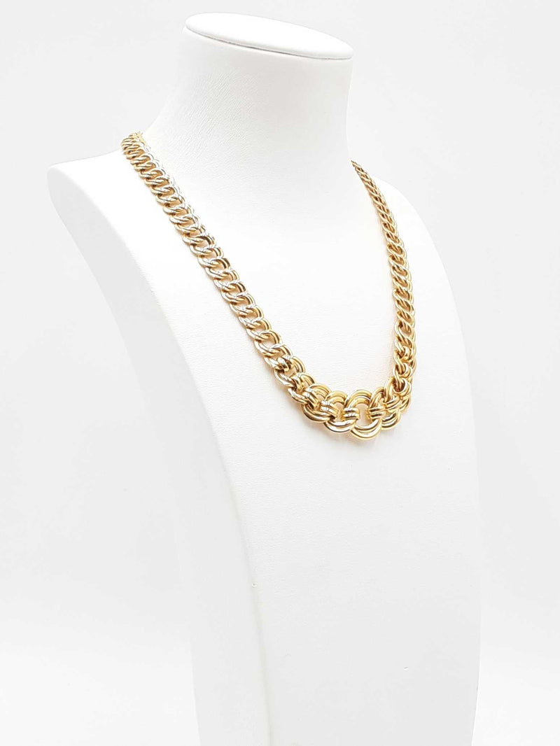 14k Yellow Gold Double Curb Link Necklace 16.4 Grams 17 Inch Fw0625pzxdu
