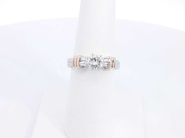0.76ctw Diamond Ring In 14k White Gold 4.8 Grams Size 6.25 Sd0325cexsa
