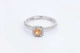 0.51ctw Yellow Orange Center Diamond Ring 18k White Gold Size 5.5 Eb1224rxxzsa