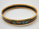 Hermes Perfume Bottle Painted Enamel Gold Plated Bangle Bracelet Do1123exzde