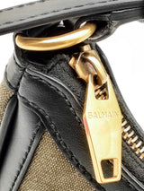 Balmain B Army Canvas Shoulder Bag In Khaki Fw1224pxzdu