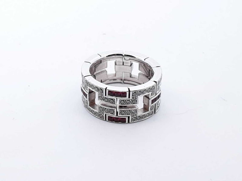 Cartier Le Baiser Du Dragon 18k White Gold Diamond Ruby Ring Size 8 Lh1223epxzde