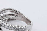3.0cttw Diamond Criss-cross Ring In 14k White Gold 6.5 Grams Size 7 Eb0626cxzsa